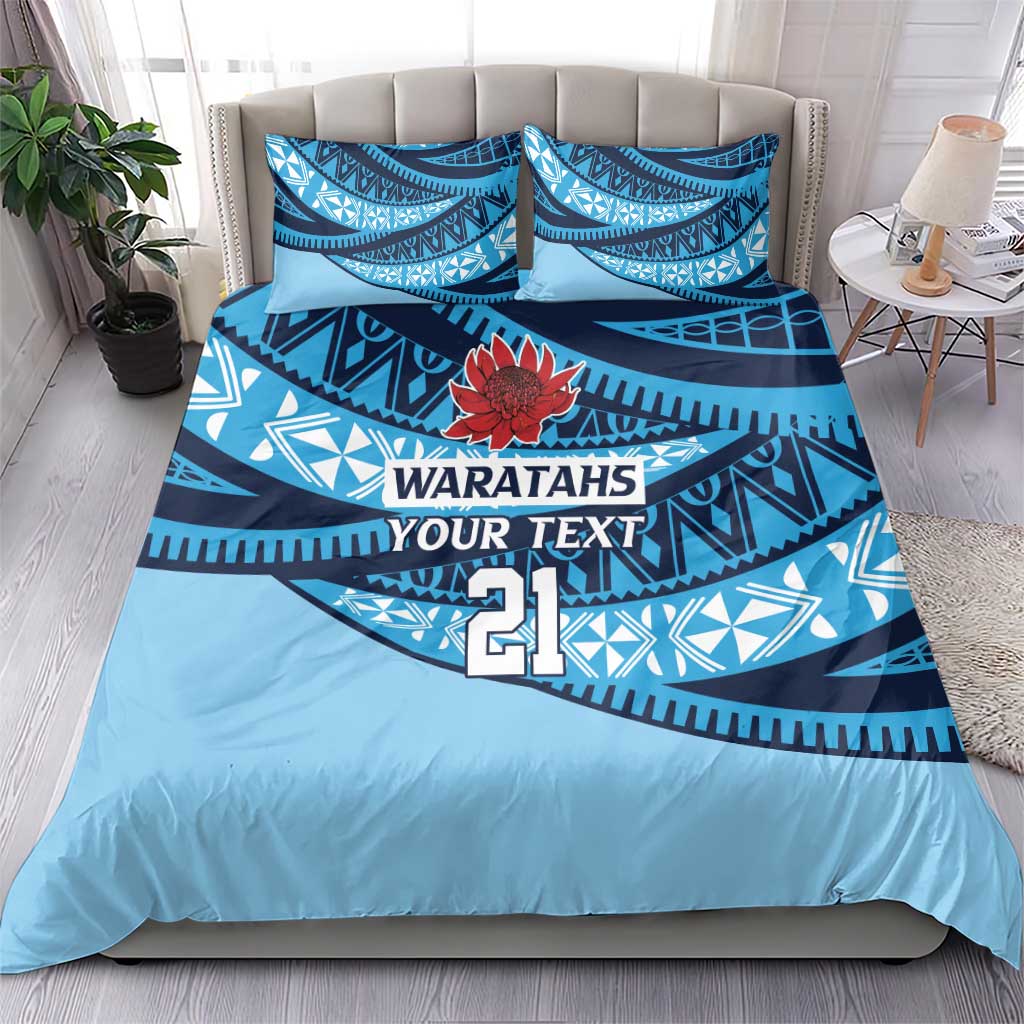 New South Wales Rugby Pacific Custom Bedding Set Pasifika Tapa Pattern