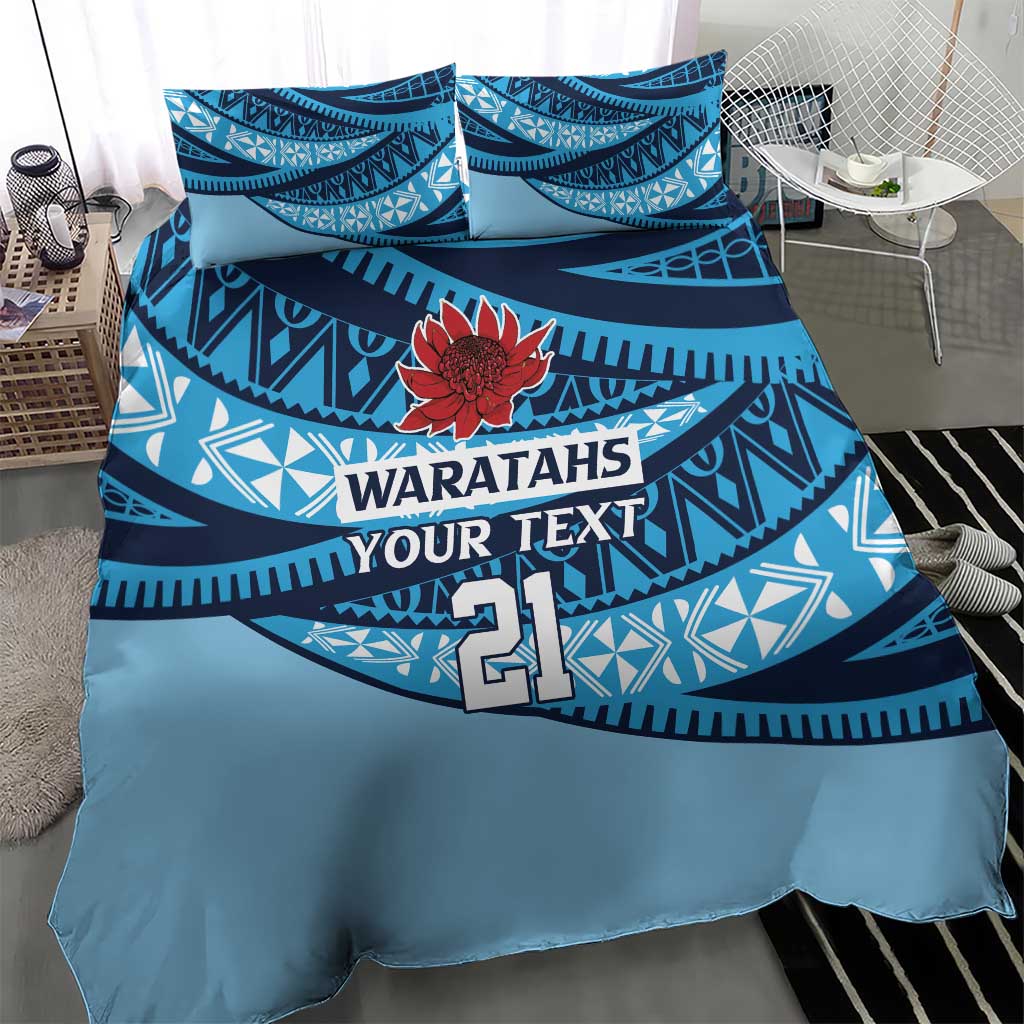 New South Wales Rugby Pacific Custom Bedding Set Pasifika Tapa Pattern