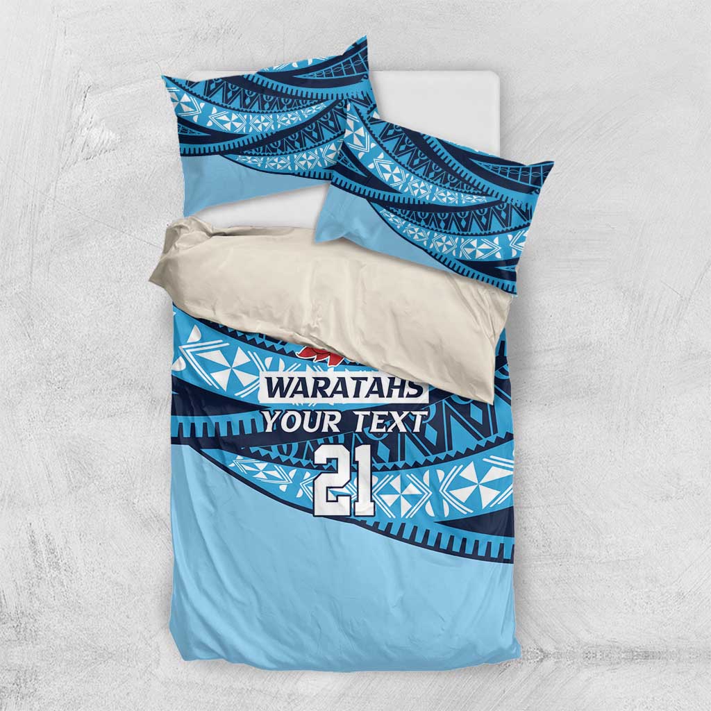 New South Wales Rugby Pacific Custom Bedding Set Pasifika Tapa Pattern