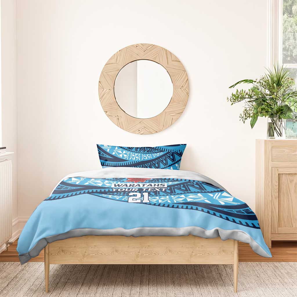 New South Wales Rugby Pacific Custom Bedding Set Pasifika Tapa Pattern