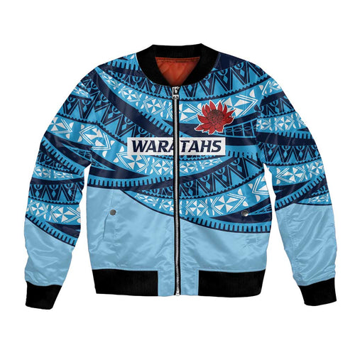 New South Wales Rugby Pacific Custom Bomber Jacket Pasifika Tapa Pattern