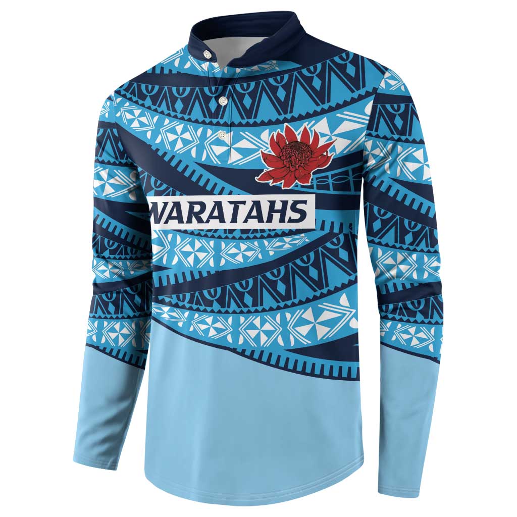New South Wales Rugby Pacific Custom Button Sweatshirt Pasifika Tapa Pattern