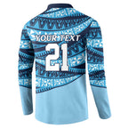 New South Wales Rugby Pacific Custom Button Sweatshirt Pasifika Tapa Pattern