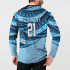 New South Wales Rugby Pacific Custom Button Sweatshirt Pasifika Tapa Pattern