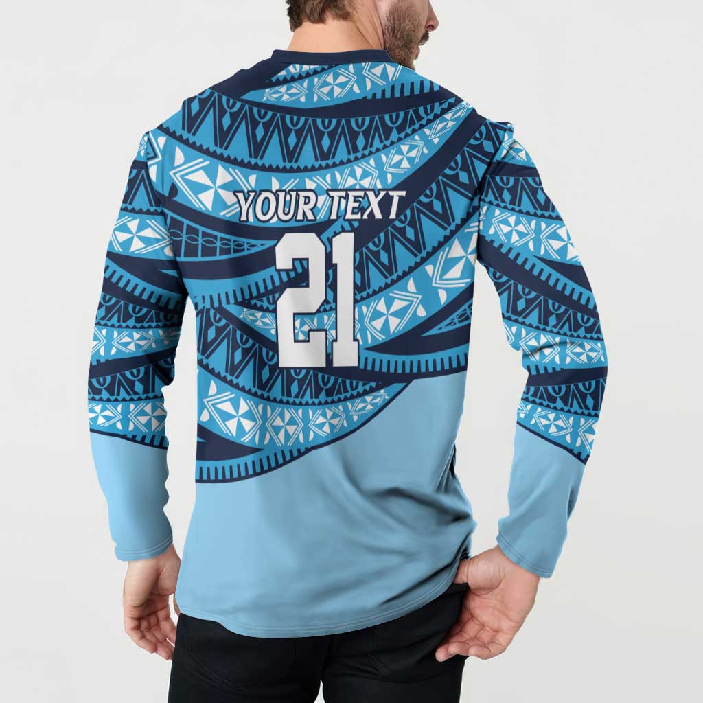 New South Wales Rugby Pacific Custom Button Sweatshirt Pasifika Tapa Pattern