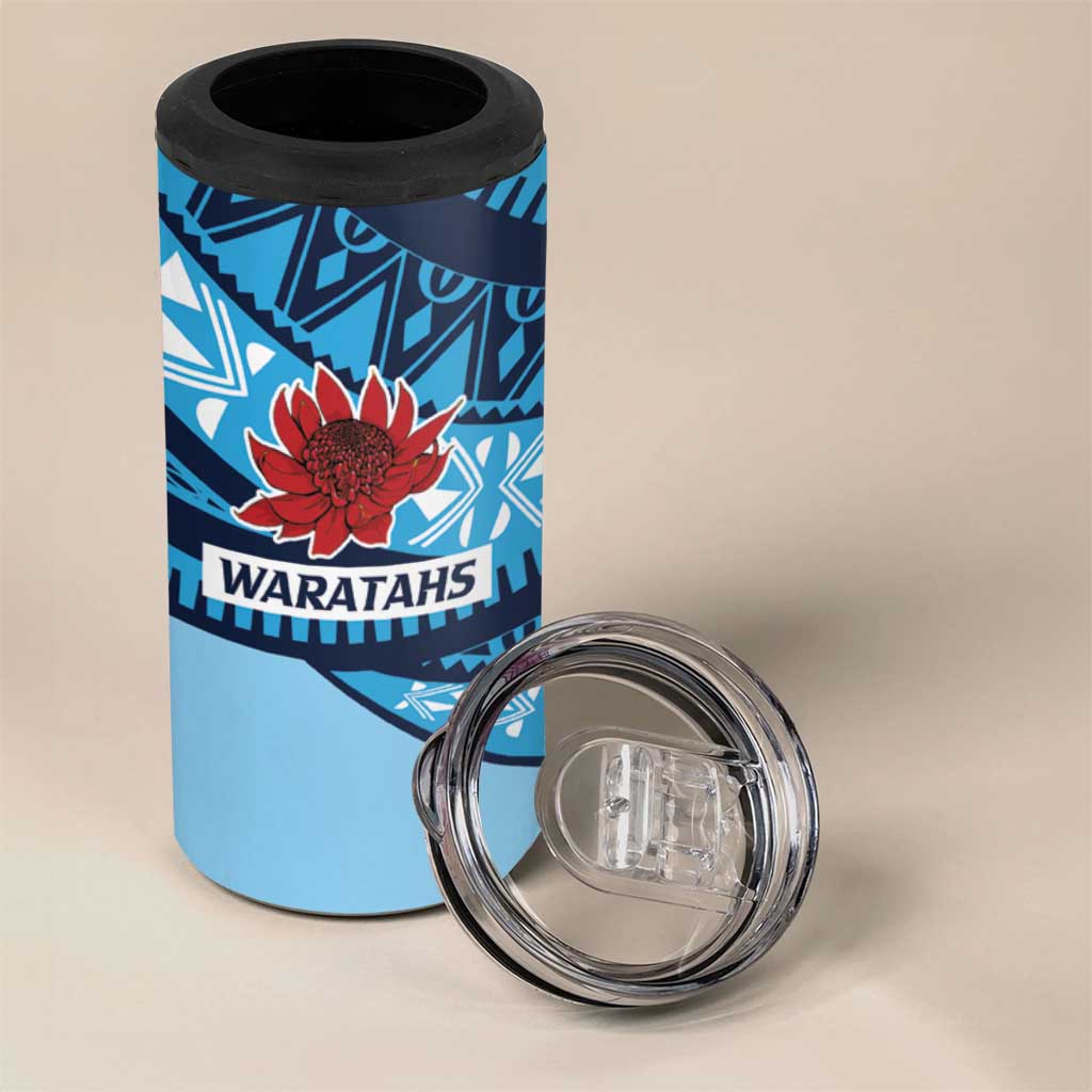 New South Wales Rugby Pacific Custom 4 in 1 Can Cooler Tumbler Pasifika Tapa Pattern