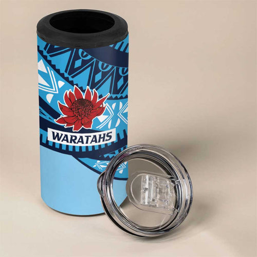 New South Wales Rugby Pacific Custom 4 in 1 Can Cooler Tumbler Pasifika Tapa Pattern
