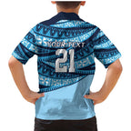 New South Wales Rugby Pacific Custom Family Matching Mermaid Dress and Hawaiian Shirt Pasifika Tapa Pattern