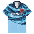 New South Wales Rugby Pacific Custom Family Matching Mermaid Dress and Hawaiian Shirt Pasifika Tapa Pattern