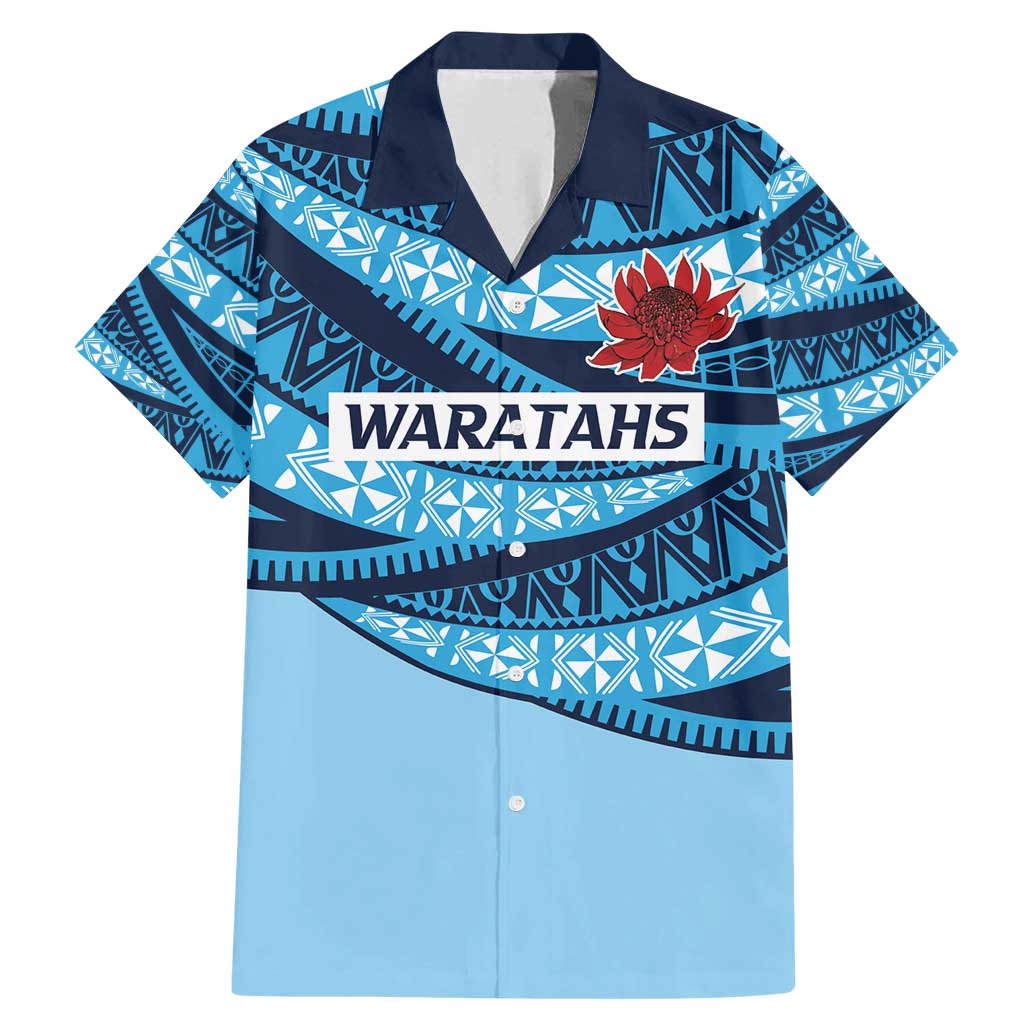 New South Wales Rugby Pacific Custom Family Matching Mermaid Dress and Hawaiian Shirt Pasifika Tapa Pattern