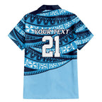 New South Wales Rugby Pacific Custom Family Matching Mermaid Dress and Hawaiian Shirt Pasifika Tapa Pattern