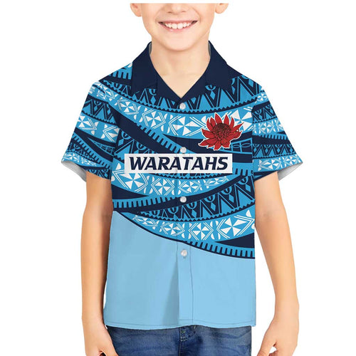 New South Wales Rugby Pacific Custom Family Matching Mermaid Dress and Hawaiian Shirt Pasifika Tapa Pattern