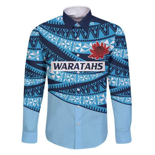 New South Wales Rugby Pacific Custom Family Matching Off Shoulder Maxi Dress and Hawaiian Shirt Pasifika Tapa Pattern