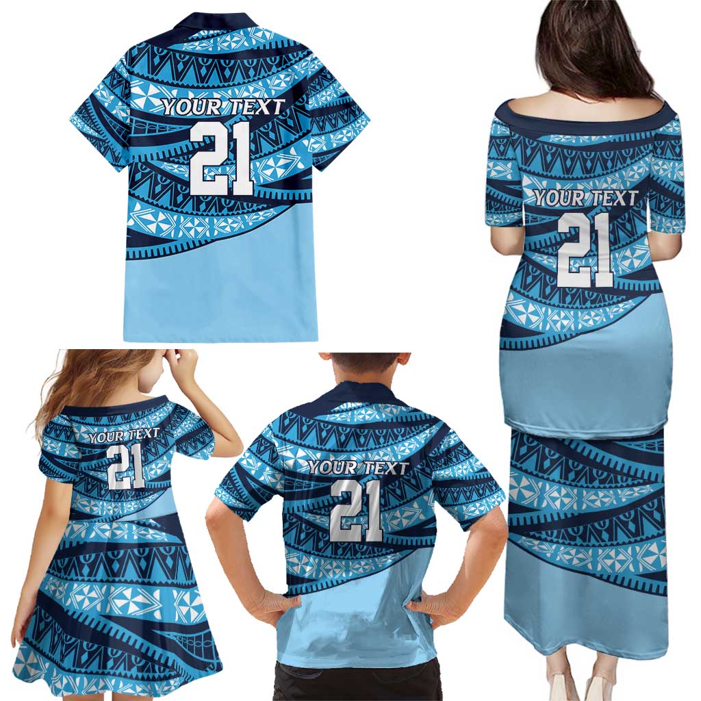 New South Wales Rugby Pacific Custom Family Matching Puletasi and Hawaiian Shirt Pasifika Tapa Pattern