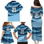 New South Wales Rugby Pacific Custom Family Matching Puletasi and Hawaiian Shirt Pasifika Tapa Pattern