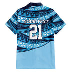 New South Wales Rugby Pacific Custom Family Matching Short Sleeve Bodycon Dress and Hawaiian Shirt Pasifika Tapa Pattern