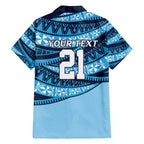 New South Wales Rugby Pacific Custom Family Matching Summer Maxi Dress and Hawaiian Shirt Pasifika Tapa Pattern