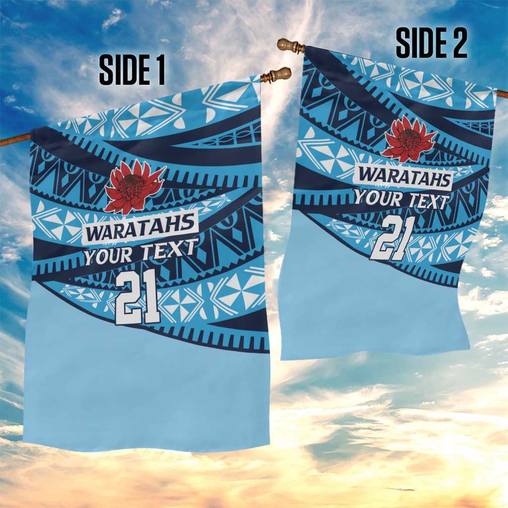 New South Wales Rugby Pacific Custom Garden Flag Pasifika Tapa Pattern