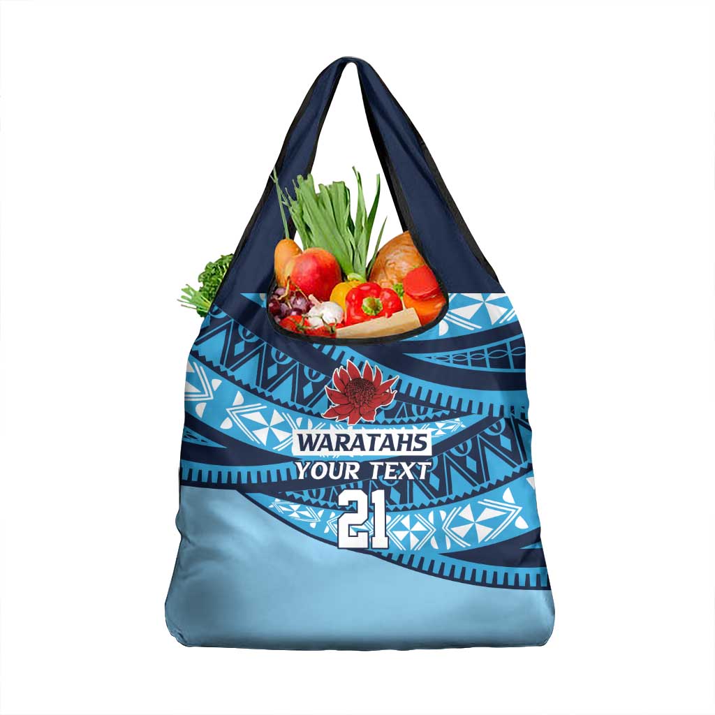 New South Wales Rugby Pacific Custom Grocery Bag Pasifika Tapa Pattern