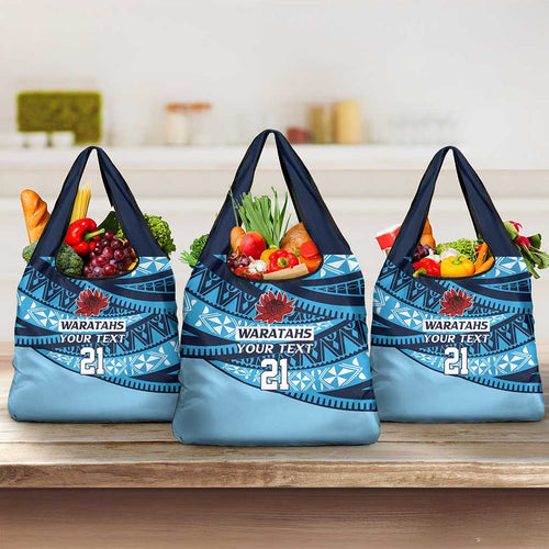 New South Wales Rugby Pacific Custom Grocery Bag Pasifika Tapa Pattern