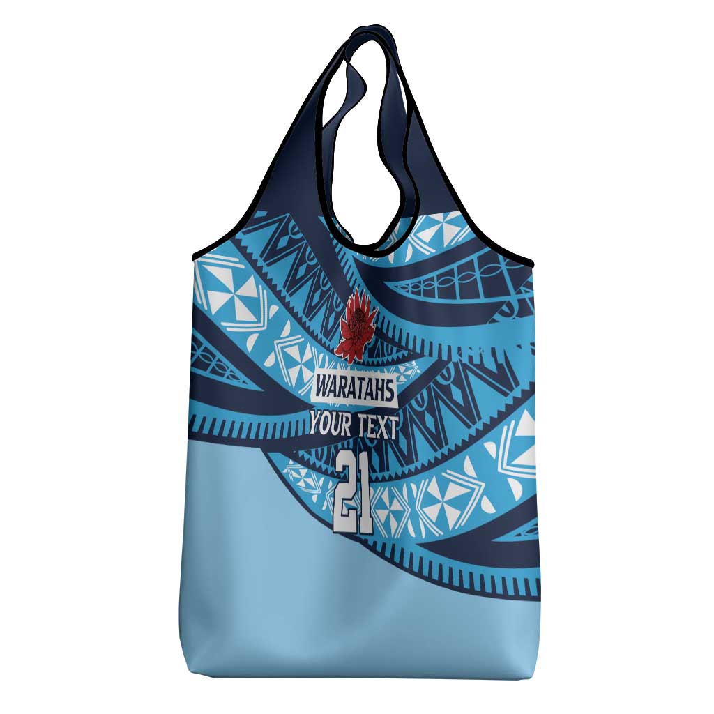 New South Wales Rugby Pacific Custom Grocery Bag Pasifika Tapa Pattern