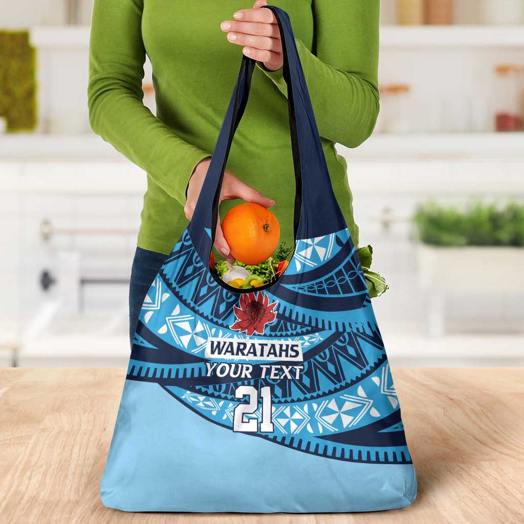 New South Wales Rugby Pacific Custom Grocery Bag Pasifika Tapa Pattern