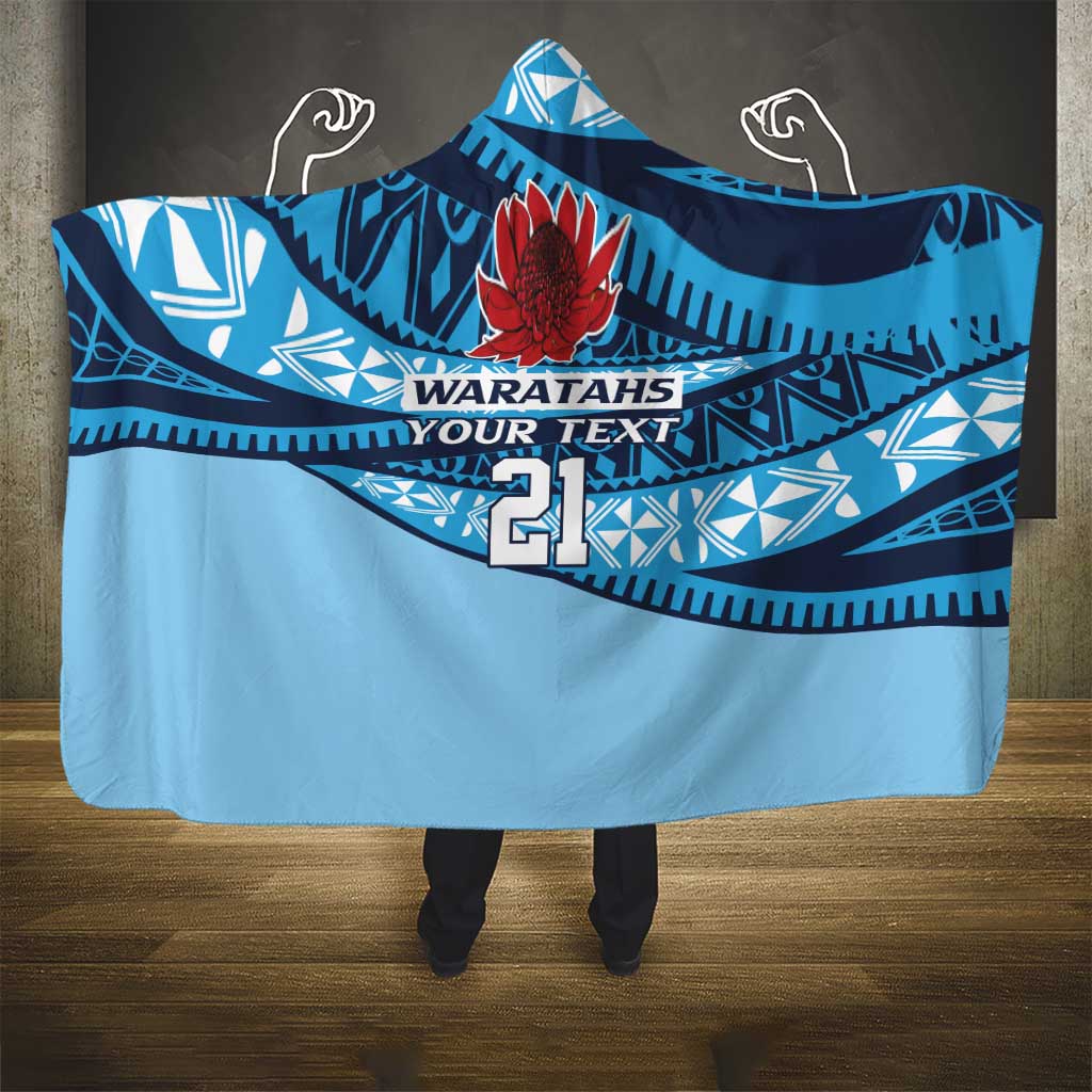 New South Wales Rugby Pacific Custom Hooded Blanket Pasifika Tapa Pattern