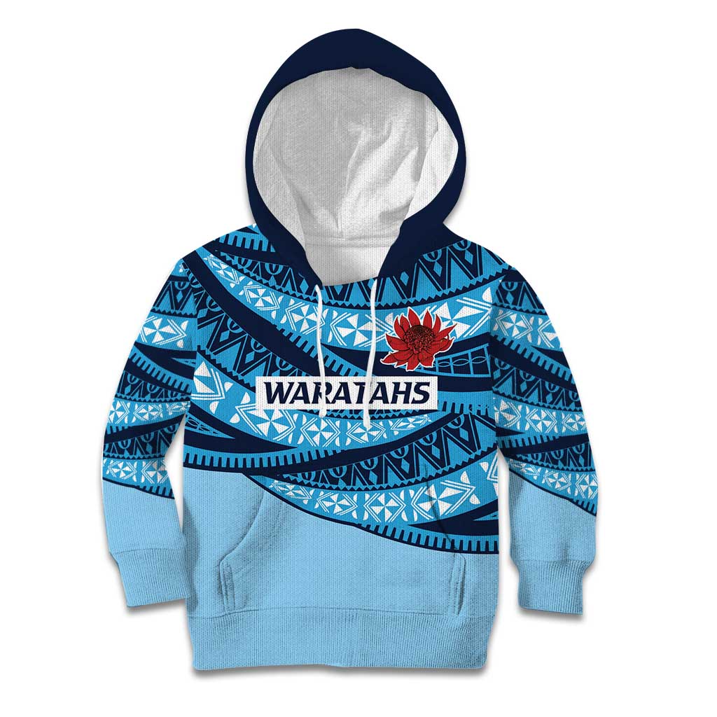 New South Wales Rugby Pacific Custom Kid Hoodie Pasifika Tapa Pattern