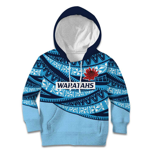 New South Wales Rugby Pacific Custom Kid Hoodie Pasifika Tapa Pattern