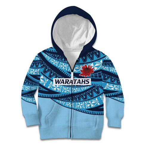 New South Wales Rugby Pacific Custom Kid Hoodie Pasifika Tapa Pattern