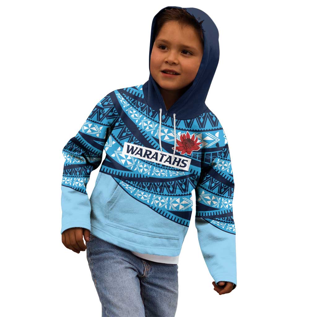 New South Wales Rugby Pacific Custom Kid Hoodie Pasifika Tapa Pattern