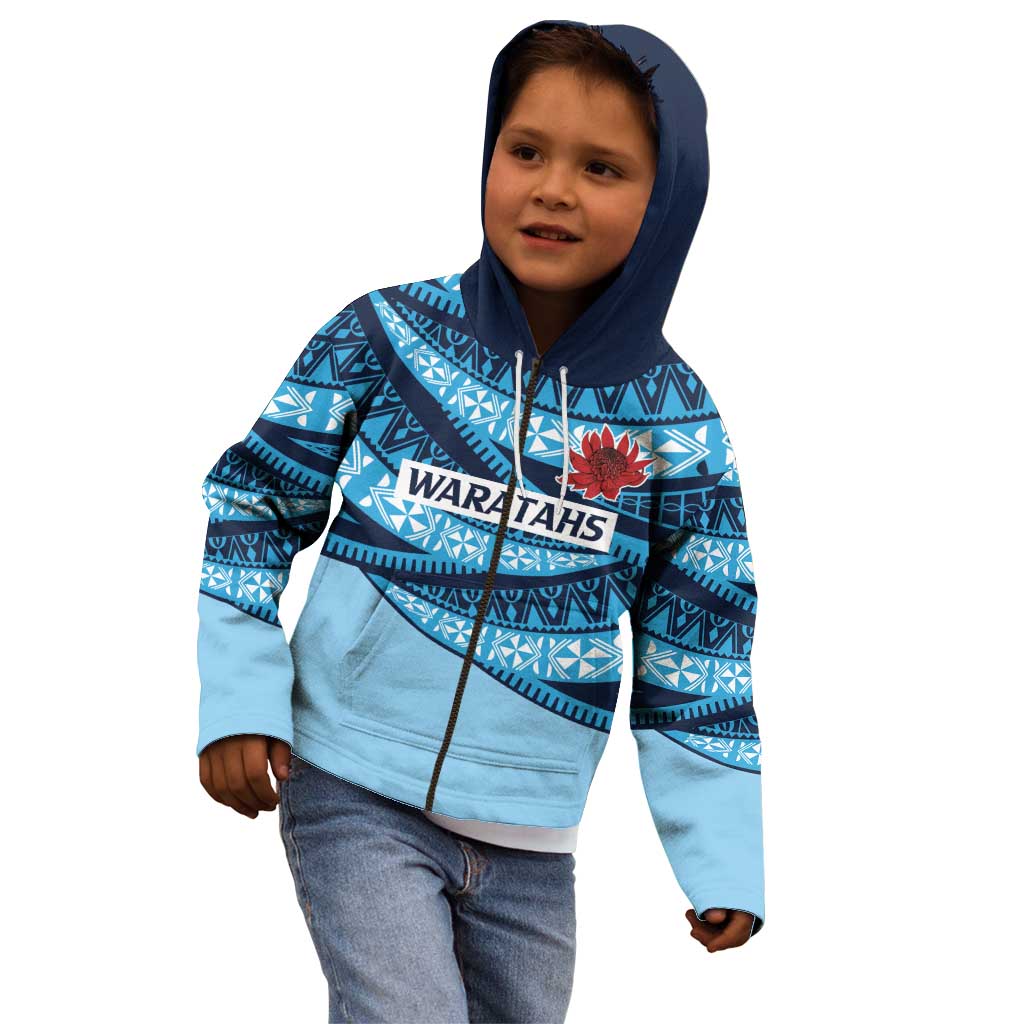 New South Wales Rugby Pacific Custom Kid Hoodie Pasifika Tapa Pattern