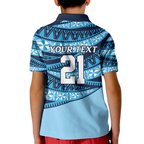New South Wales Rugby Pacific Custom Kid Polo Shirt Pasifika Tapa Pattern