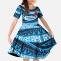 New South Wales Rugby Pacific Custom Kid Short Sleeve Dress Pasifika Tapa Pattern