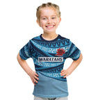 New South Wales Rugby Pacific Custom Kid T Shirt Pasifika Tapa Pattern
