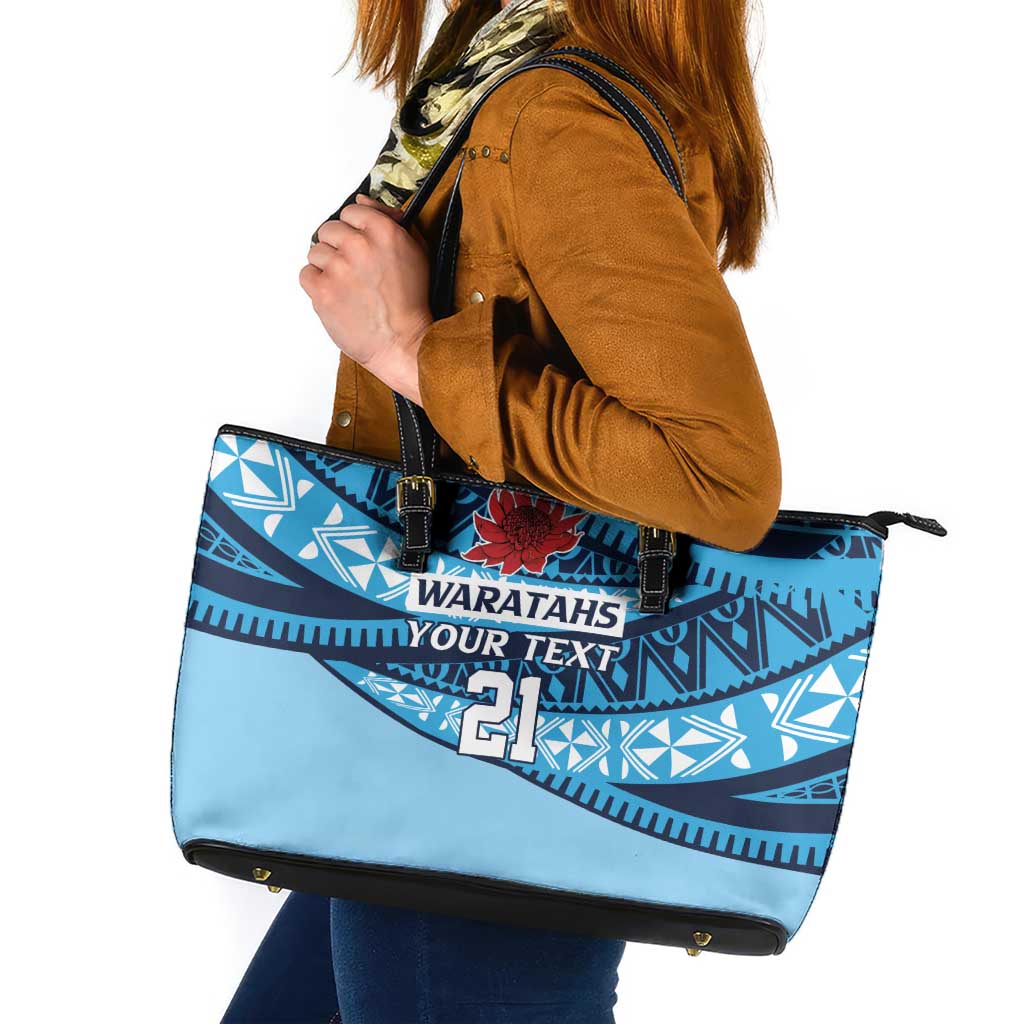 New South Wales Rugby Pacific Custom Leather Tote Bag Pasifika Tapa Pattern