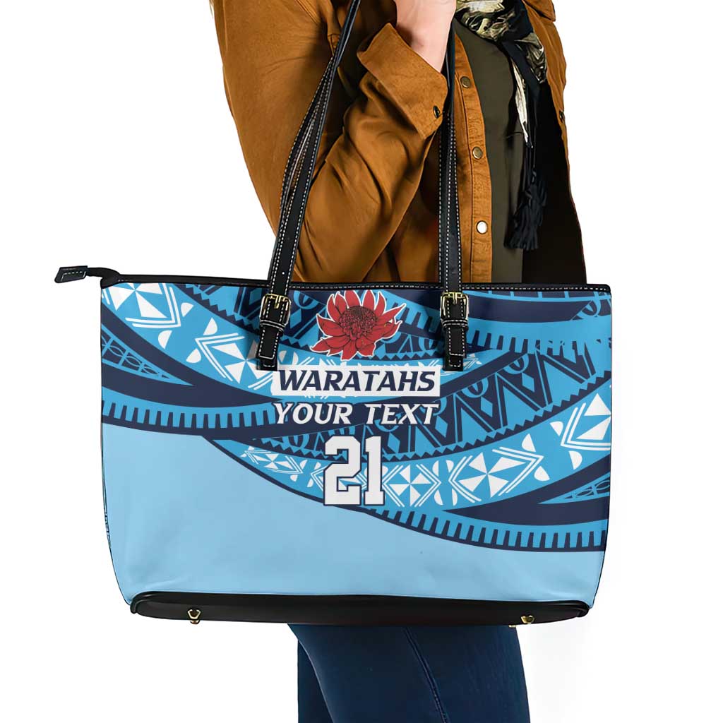 New South Wales Rugby Pacific Custom Leather Tote Bag Pasifika Tapa Pattern