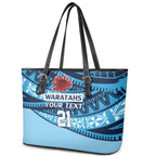 New South Wales Rugby Pacific Custom Leather Tote Bag Pasifika Tapa Pattern
