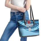 New South Wales Rugby Pacific Custom Leather Tote Bag Pasifika Tapa Pattern