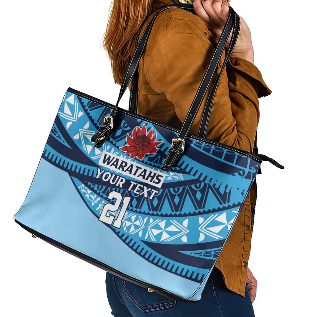 New South Wales Rugby Pacific Custom Leather Tote Bag Pasifika Tapa Pattern