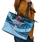New South Wales Rugby Pacific Custom Leather Tote Bag Pasifika Tapa Pattern