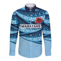 New South Wales Rugby Pacific Custom Long Sleeve Button Shirt Pasifika Tapa Pattern