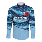 New South Wales Rugby Pacific Custom Long Sleeve Button Shirt Pasifika Tapa Pattern