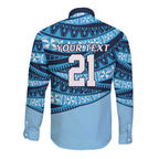 New South Wales Rugby Pacific Custom Long Sleeve Button Shirt Pasifika Tapa Pattern