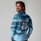 New South Wales Rugby Pacific Custom Long Sleeve Polo Shirt Pasifika Tapa Pattern