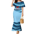 New South Wales Rugby Pacific Custom Mermaid Dress Pasifika Tapa Pattern