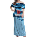 New South Wales Rugby Pacific Custom Off Shoulder Maxi Dress Pasifika Tapa Pattern