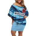 New South Wales Rugby Pacific Custom Off Shoulder Short Dress Pasifika Tapa Pattern