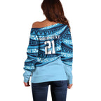New South Wales Rugby Pacific Custom Off Shoulder Sweater Pasifika Tapa Pattern