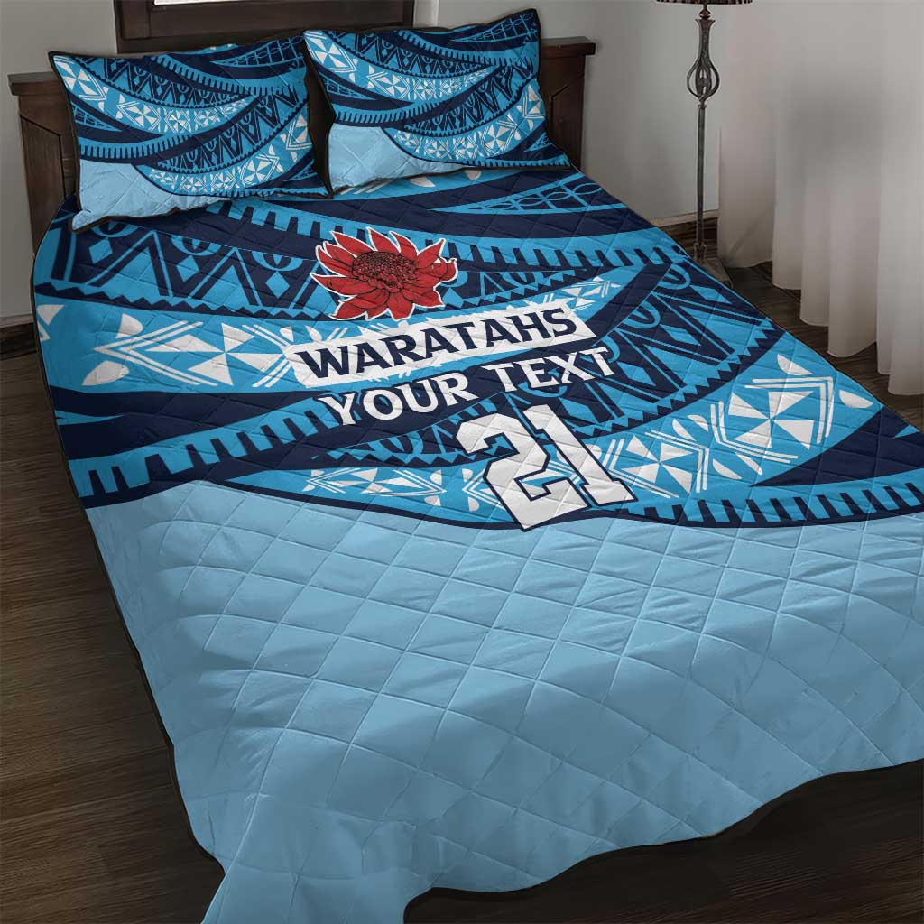 New South Wales Rugby Pacific Custom Quilt Bed Set Pasifika Tapa Pattern